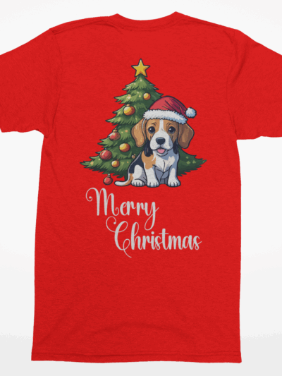 Adorable Beagle “Merry Christmas” Tee – Festive Dog Lover Shirt, Sweatshirt, or Hoodie