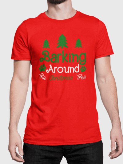 🎄 Barking Around the Christmas Tree Holiday Tee – Christmas Dog Lover Shirt🐾