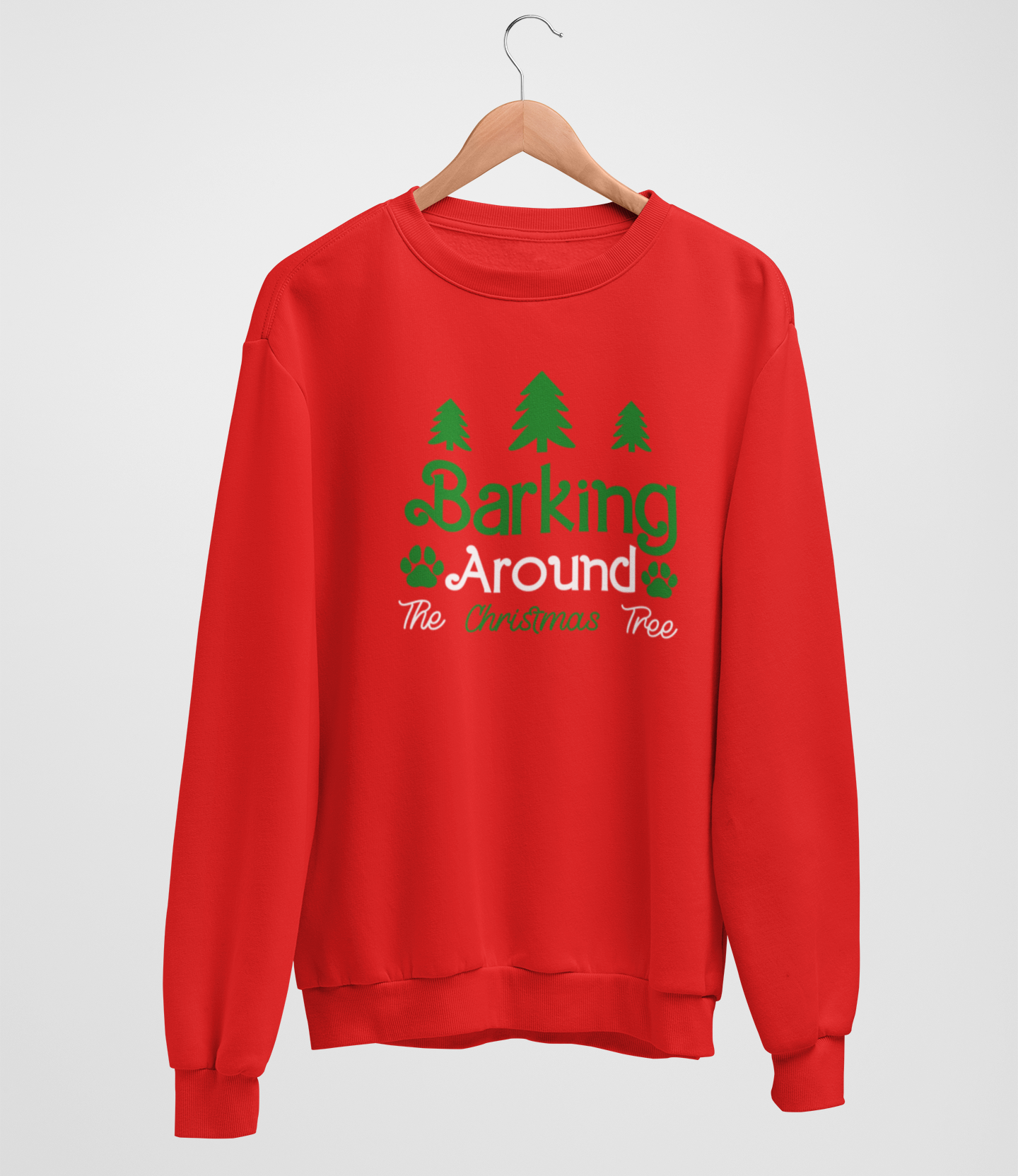 🎄 Barking Around the Christmas Tree Holiday Tee – Christmas Dog Lover Shirt🐾 - Image 3