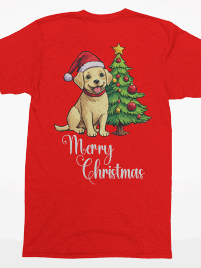 Yellow Lab “Merry Christmas” Tee – Holiday Dog Lover Shirt, Sweatshirt, or Hoodie