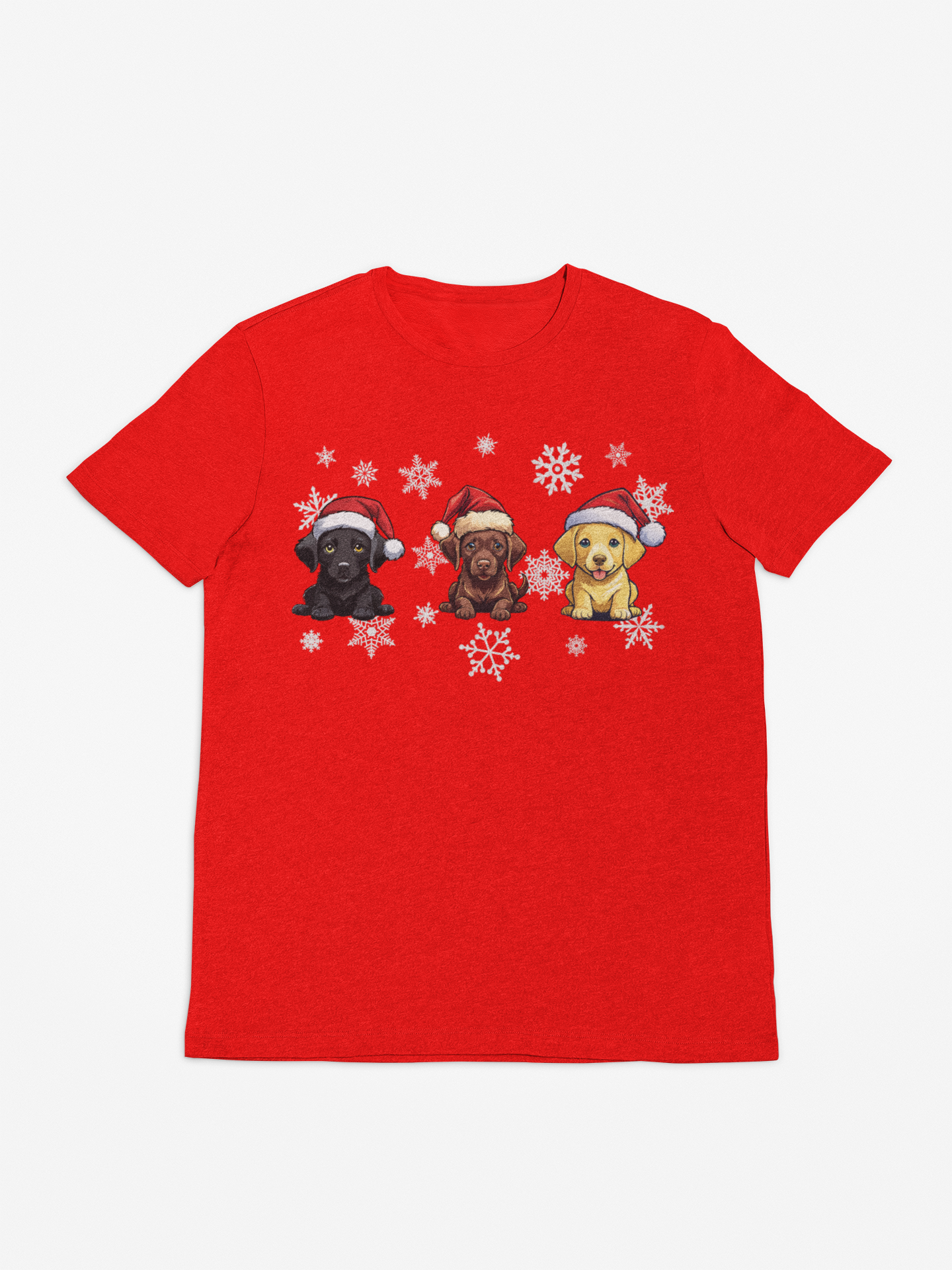 Merry Labradors Christmas Shirt – Three Labs in Santa Hats
