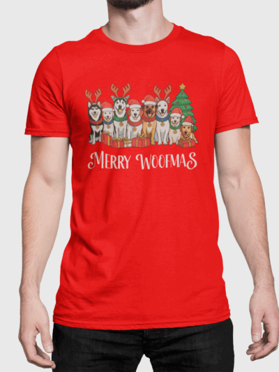 "Merry Woofmas” Christmas Tee – Festive Dog Lover Shirt