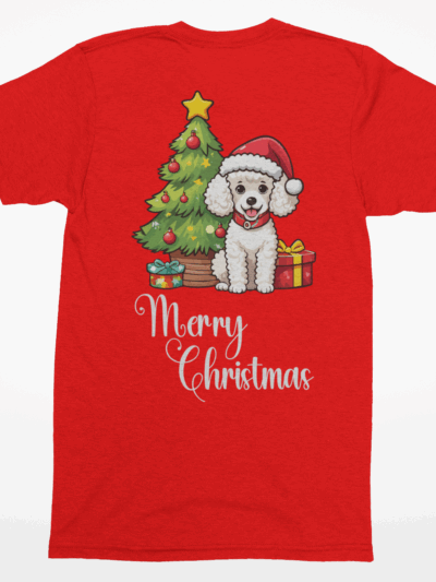 Poodle “Merry Christmas” Tee – Holiday Dog Lover Shirt, Sweatshirt, or Hoodie