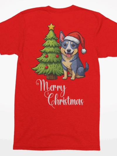 Blue Heeler “Merry Christmas” Tee – Holiday Dog Lover Shirt, Sweatshirt, or Hoodie