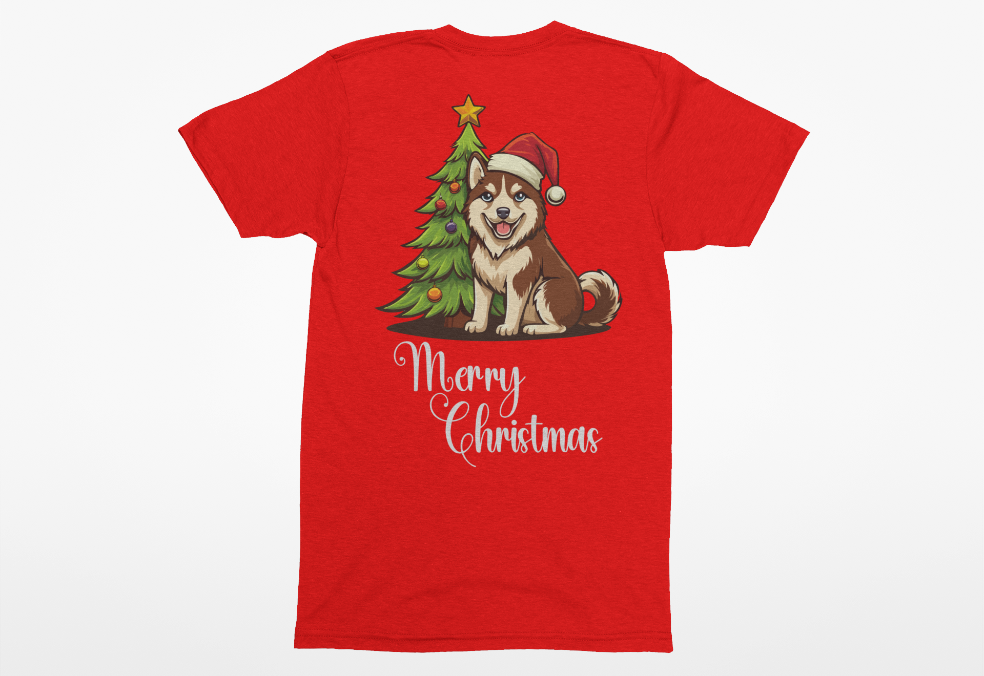 Siberian Husky “Merry Christmas” Tee – Holiday Dog Lover Shirt, Sweatshirt, or Hoodie - Image 4