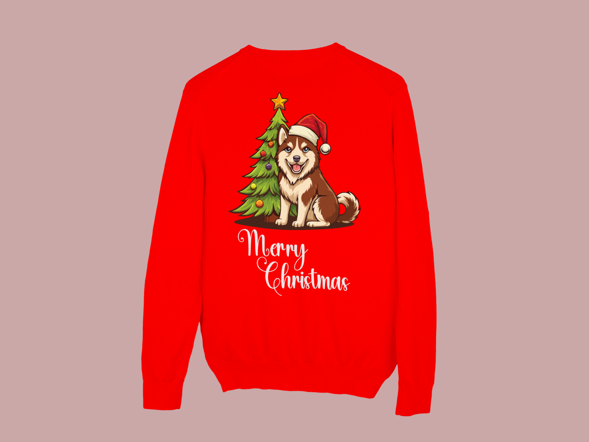 Siberian Husky “Merry Christmas” Tee – Holiday Dog Lover Shirt, Sweatshirt, or Hoodie - Image 6