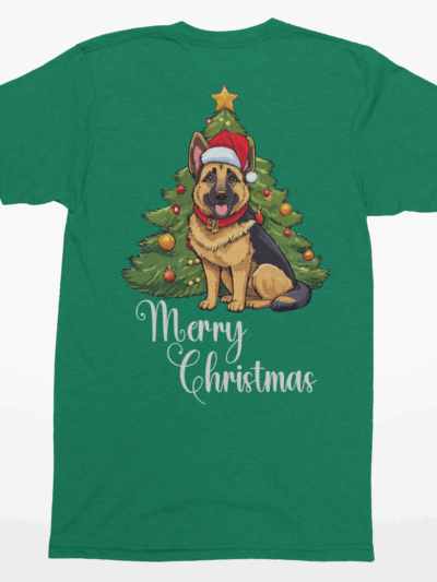 German Shepherd “Merry Christmas” Tee – Festive Dog Lover Shirt, Sweatshirt, or Hoodie