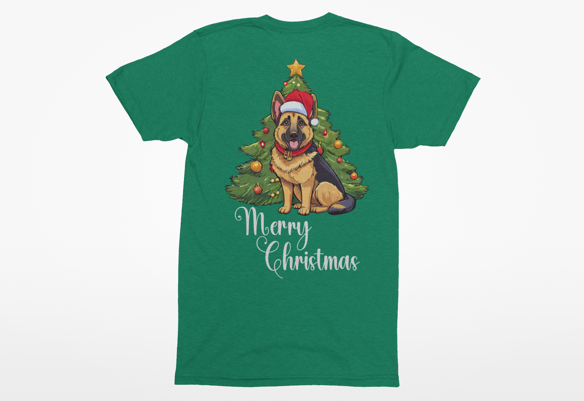 German Shepherd “Merry Christmas” Tee – Festive Dog Lover Shirt, Sweatshirt, or Hoodie