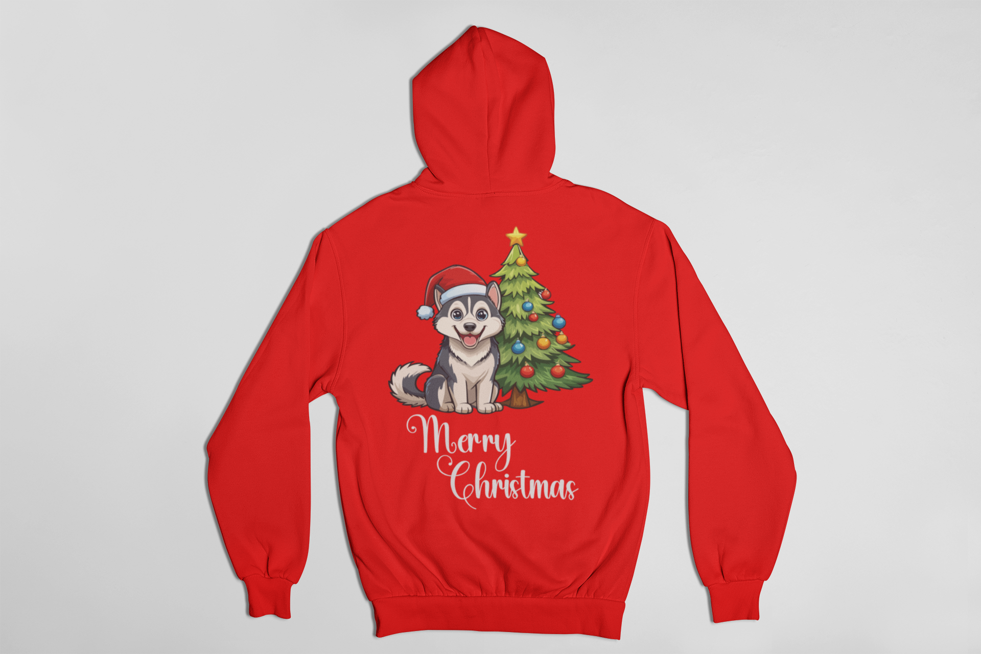 Siberian Husky “Merry Christmas” Tee – Holiday Dog Lover Shirt, Sweatshirt, or Hoodie - Image 2