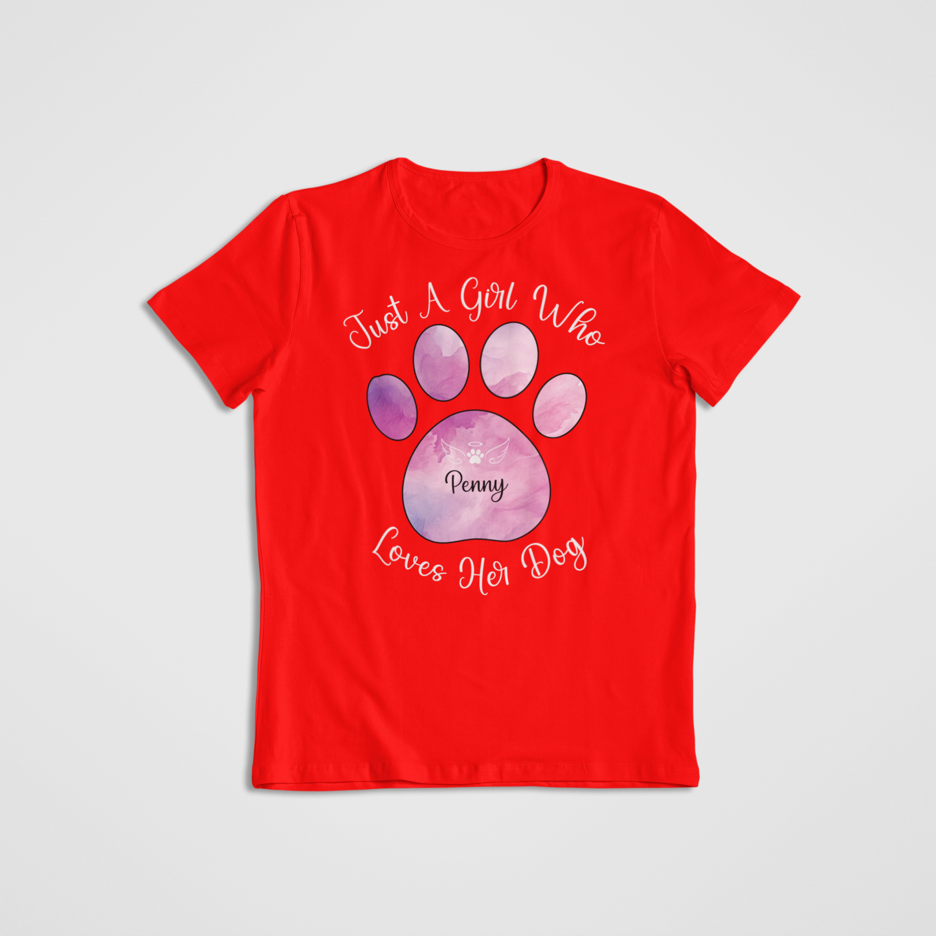 Personalizable “Just a Girl Who Loves Her Dogs” T-Shirt – Custom Dog Name Shirt - Image 5