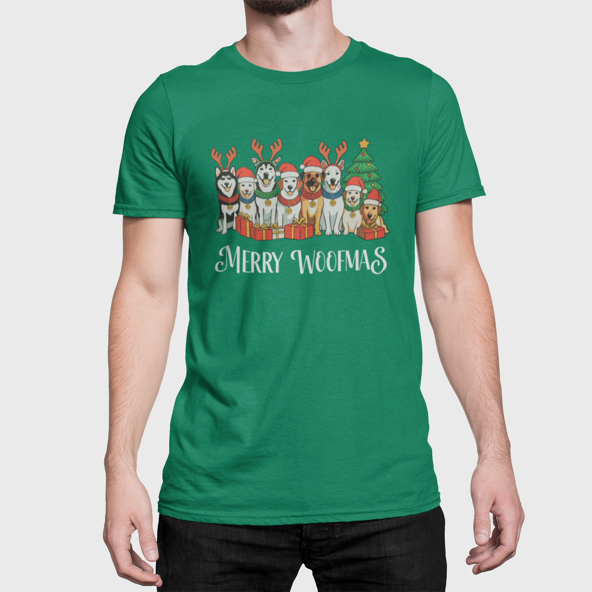 "Merry Woofmas” Christmas Tee – Festive Dog Lover Shirt - Image 4