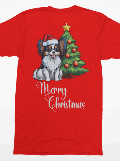Papillon “Merry Christmas” Tee – Holiday Dog Lover Shirt, Sweatshirt, or Hoodie