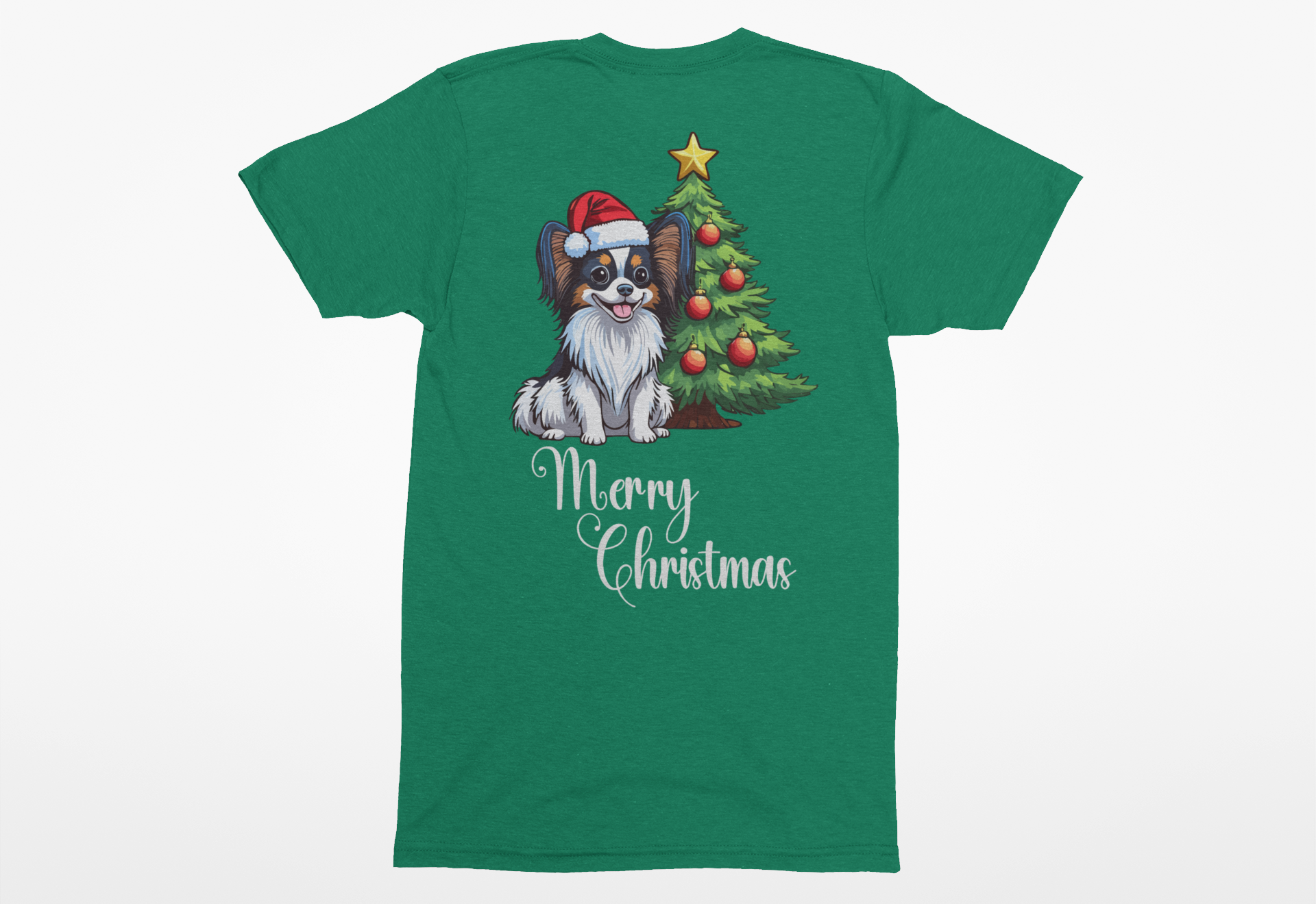 Papillon “Merry Christmas” Tee – Holiday Dog Lover Shirt, Sweatshirt, or Hoodie - Image 4
