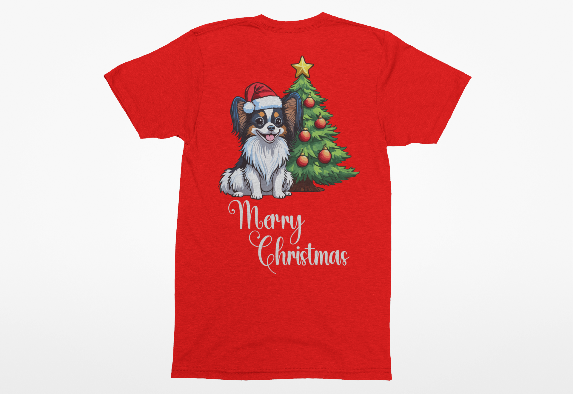 Papillon “Merry Christmas” Tee – Holiday Dog Lover Shirt, Sweatshirt, or Hoodie