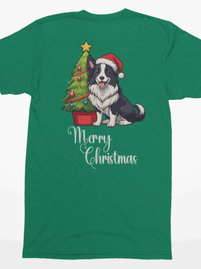 Border Collie “Merry Christmas” Tee – Holiday Dog Lover Shirt, Sweatshirt, or Hoodie