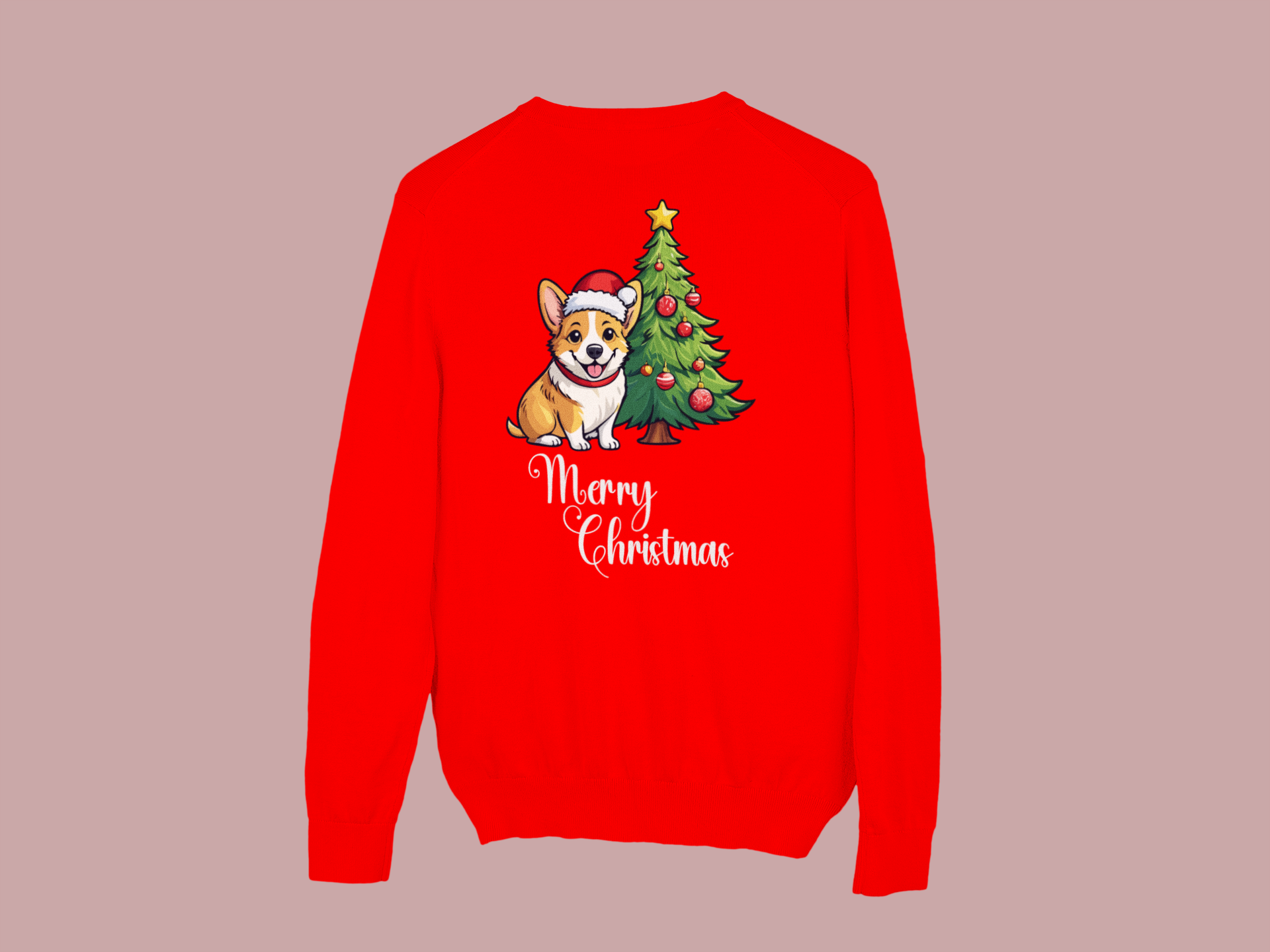 Corgi “Merry Christmas” Tee – Holiday Dog Lover Shirt, Sweatshirt, or Hoodie - Image 3