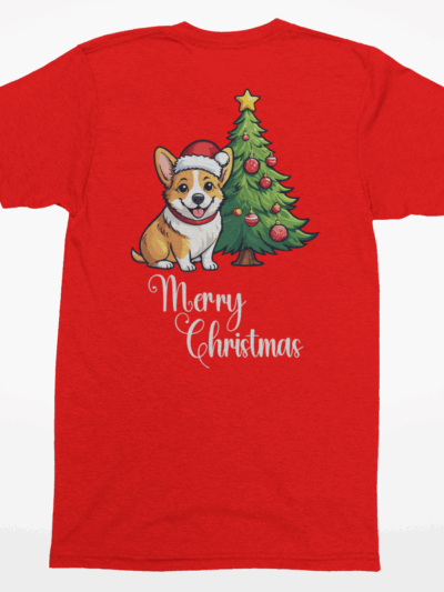 Corgi “Merry Christmas” Tee – Holiday Dog Lover Shirt, Sweatshirt, or Hoodie