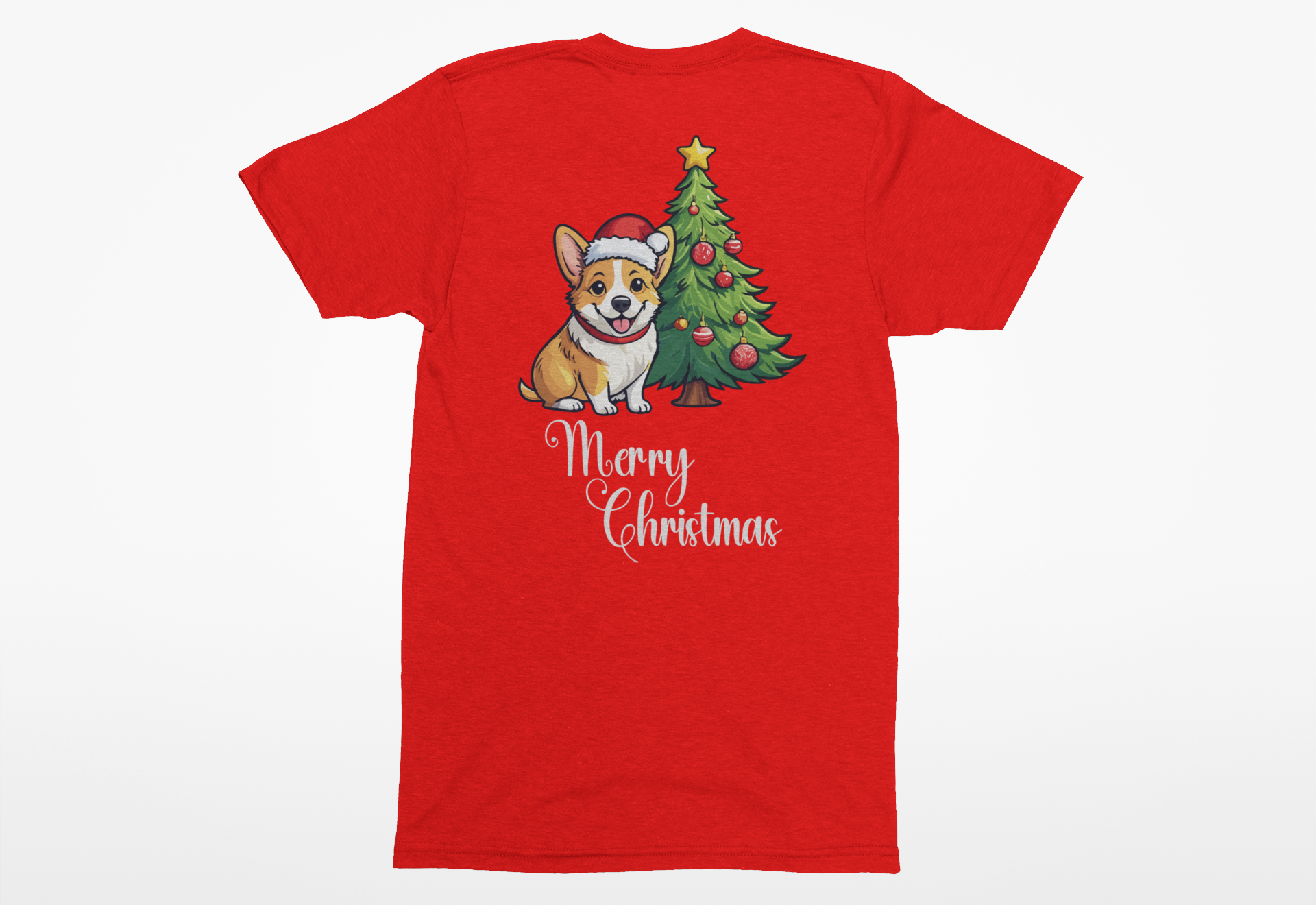 Corgi “Merry Christmas” Tee – Holiday Dog Lover Shirt, Sweatshirt, or Hoodie