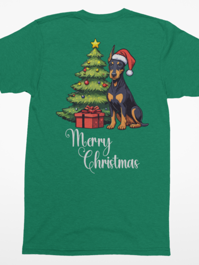 Doberman “Merry Christmas” Tee – Holiday Dog Lover Shirt, Sweatshirt, or Hoodie