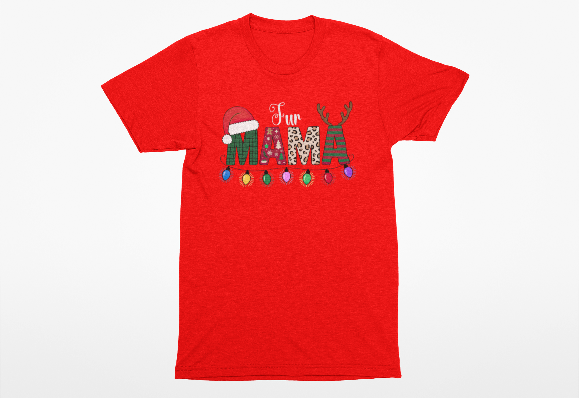 Christmas Fur Mama Tee | Holiday Dog Mom Shirt - Image 2
