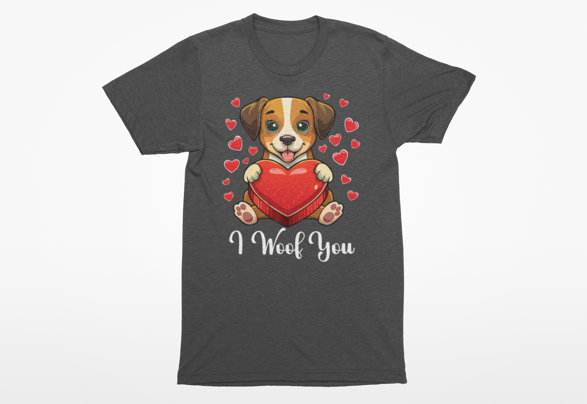 "I Woof You" Valentine's Day Dog Lover's Shirt | Cute Puppy Love Tee - Image 4