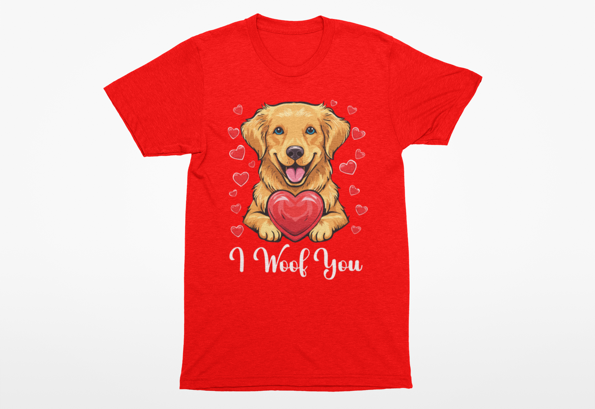 "I Woof You" Valentine's Day Dog Lover's Shirt | Cute Puppy Love Tee - Image 7