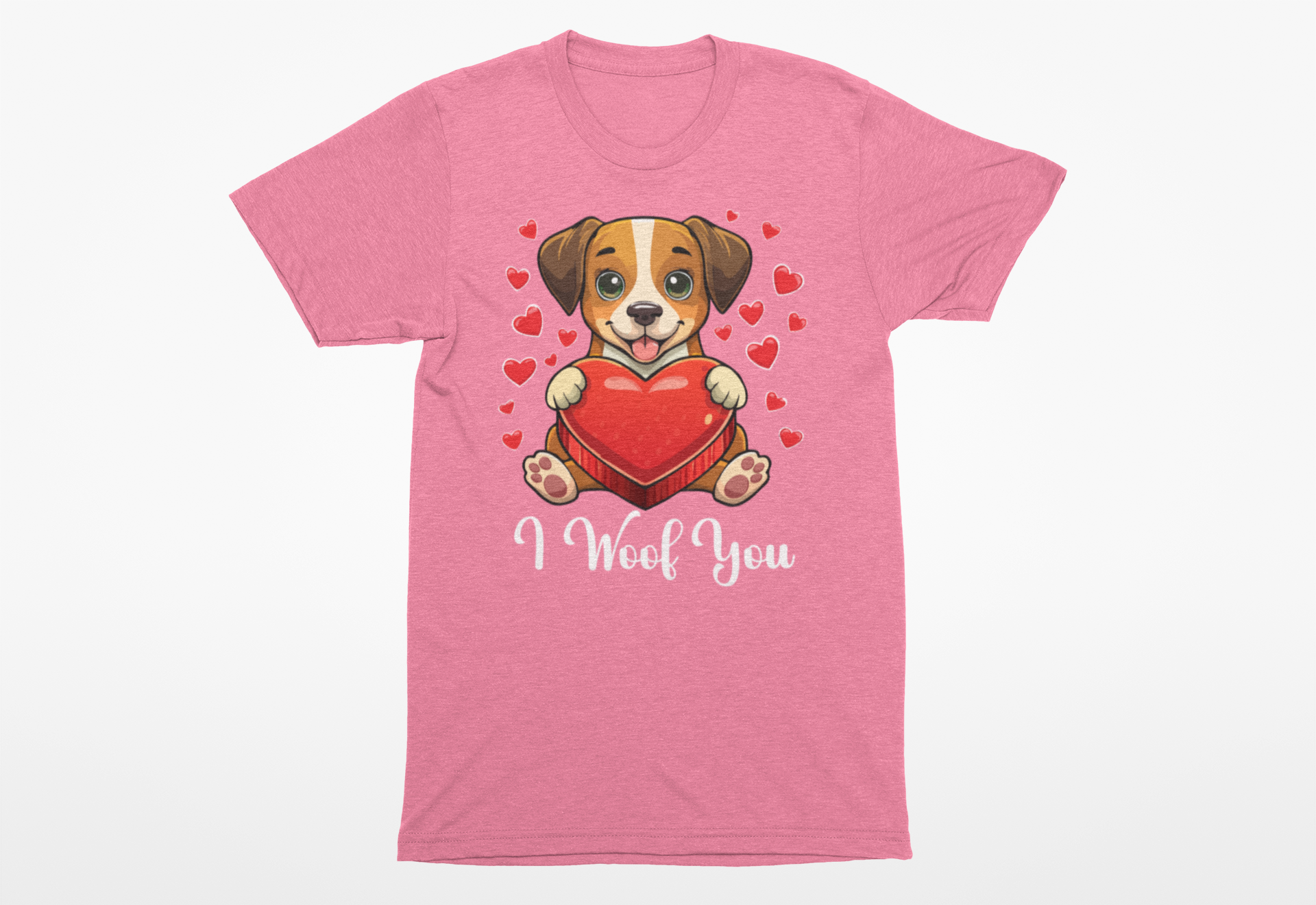 "I Woof You" Valentine's Day Dog Lover's Shirt | Cute Puppy Love Tee - Image 2