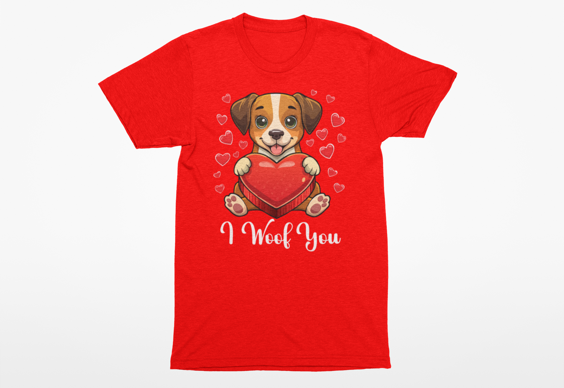 "I Woof You" Valentine's Day Dog Lover's Shirt | Cute Puppy Love Tee - Image 3