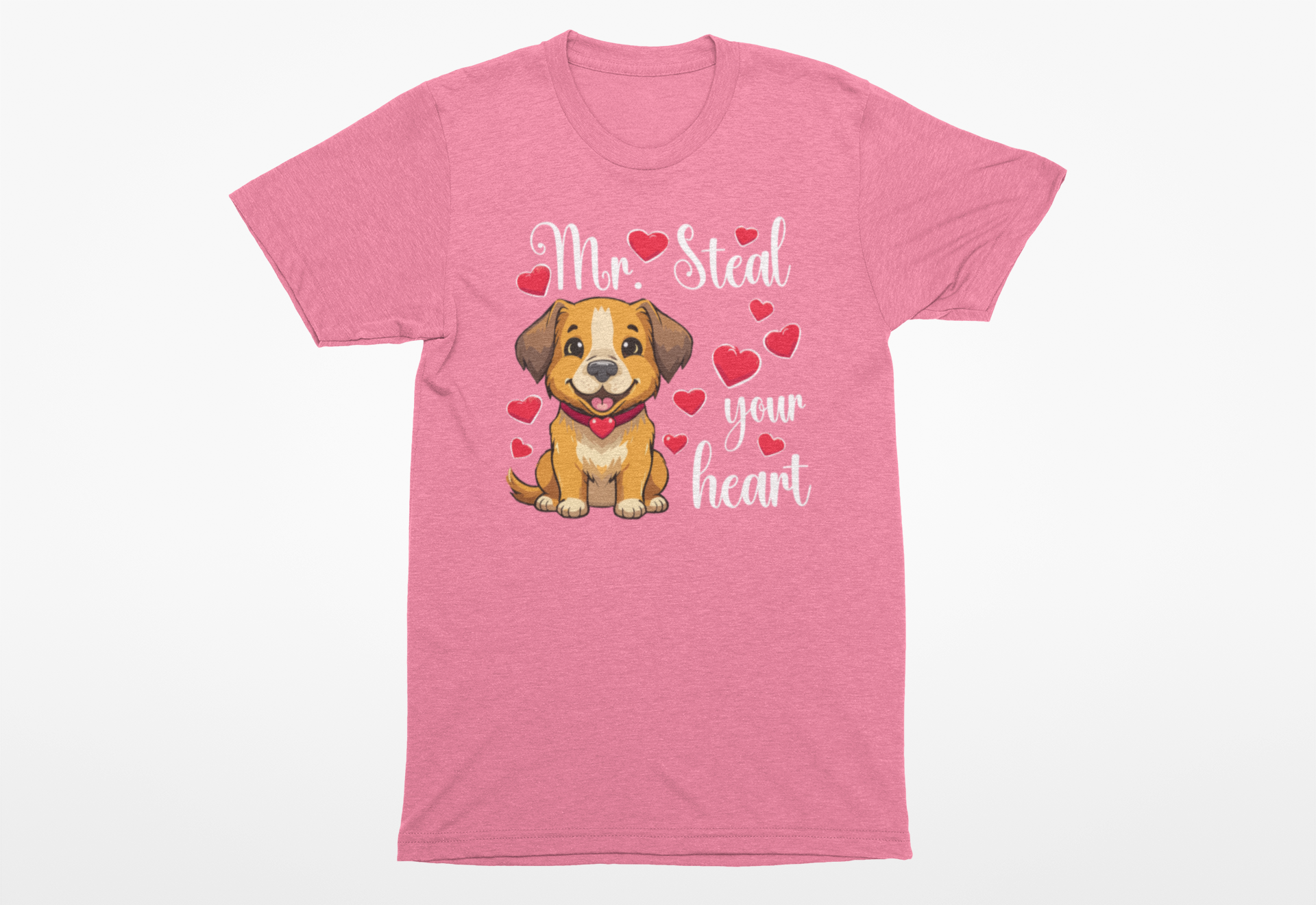 “Mr. Steal Your Heart” Valentine’s Day Dog Shirt – Cute Puppy Love Tee - Image 2