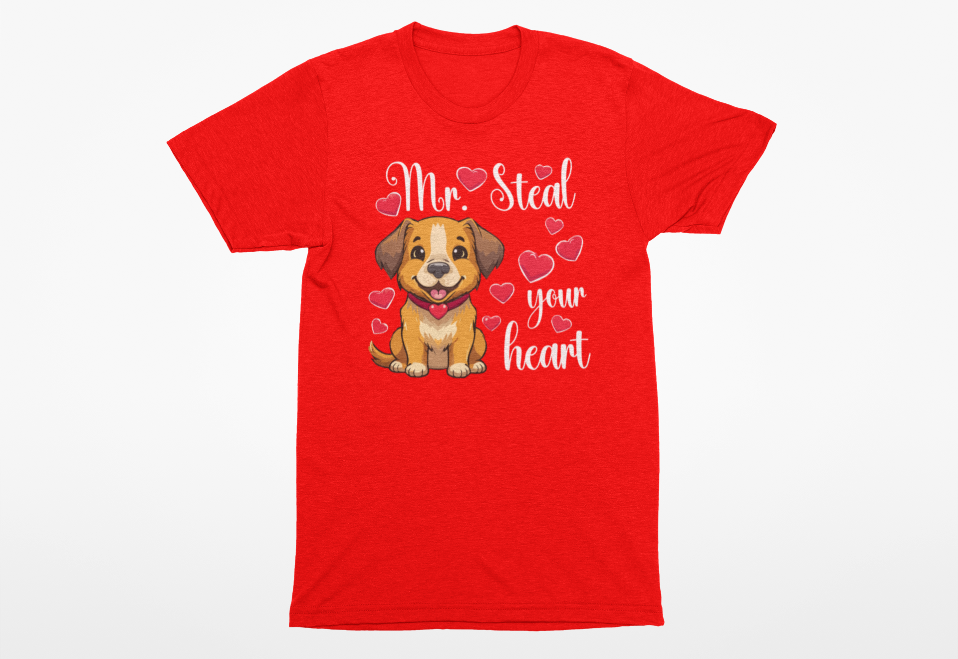 “Mr. Steal Your Heart” Valentine’s Day Dog Shirt – Cute Puppy Love Tee - Image 4