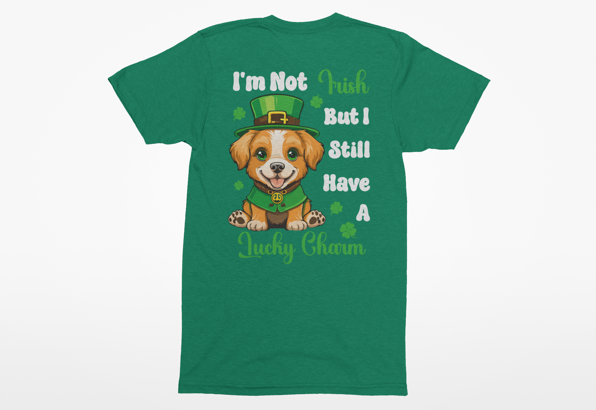 “I’m Not Irish But I Still Have a Lucky Charm” St. Patrick’s Day Dog Shirt | Cute St. Paddy's Day Tee - Image 3