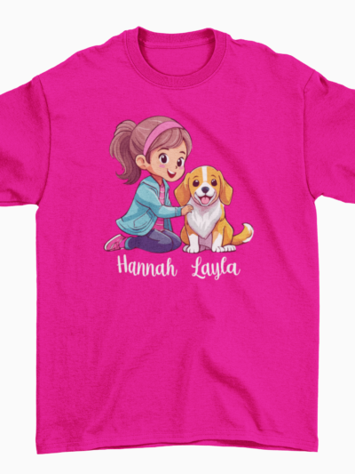 Personalized Girl & Dog T-Shirt | Youth Dog Lover's Tee