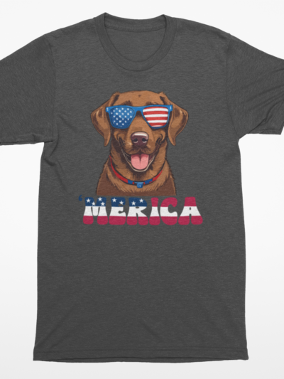 🇺🇸 ’Merica Chocolate Lab T-Shirt | Patriotic Dog Lover Tee 🐶🕶️