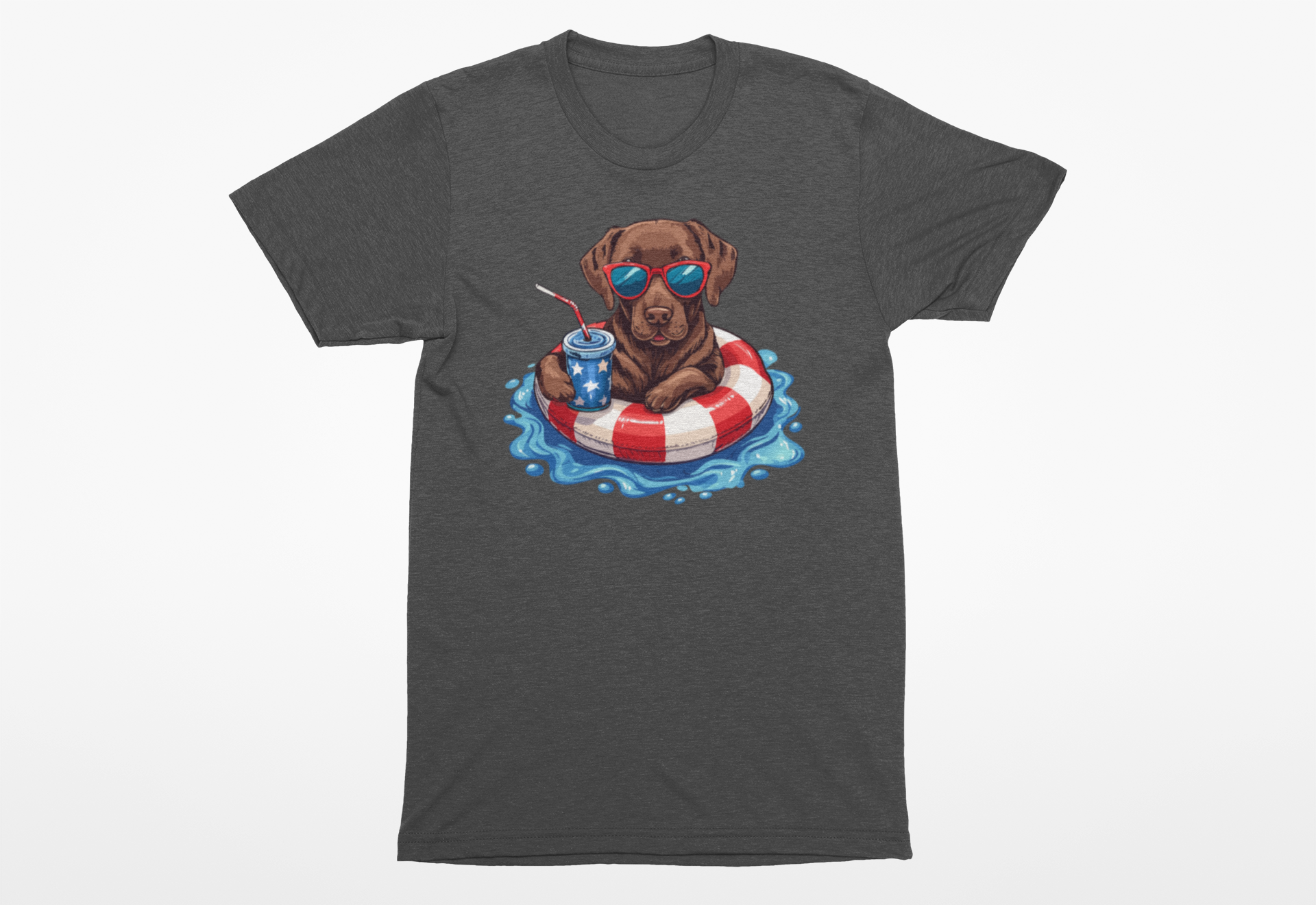 Patriotic Chocolate Lab T-Shirt | Funny Summer Dog Lover Tee for Summer - Image 3