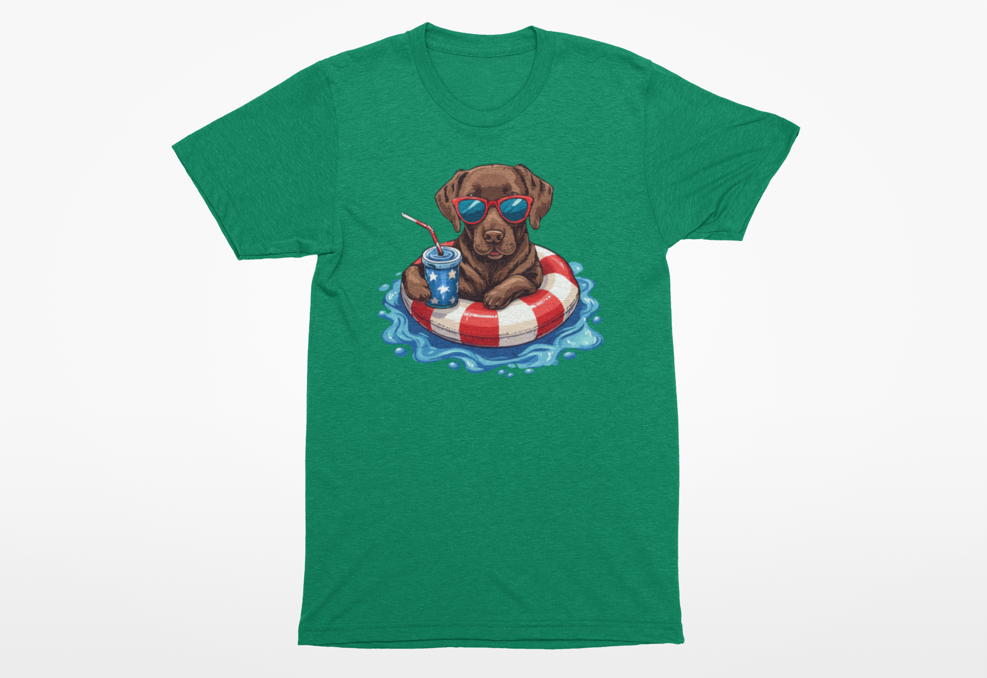 Patriotic Chocolate Lab T-Shirt | Funny Summer Dog Lover Tee for Summer - Image 4