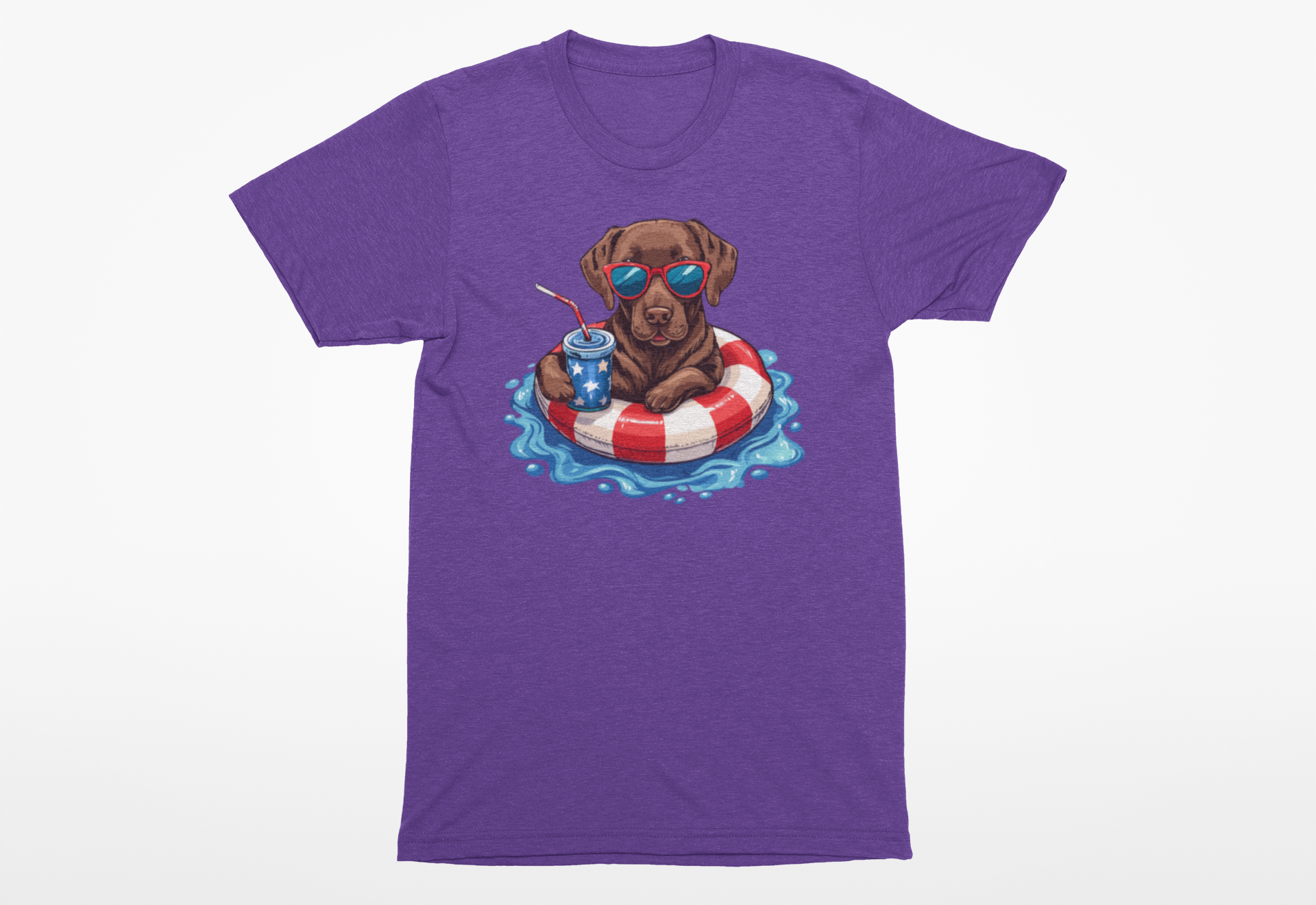 Patriotic Chocolate Lab T-Shirt | Funny Summer Dog Lover Tee for Summer - Image 2