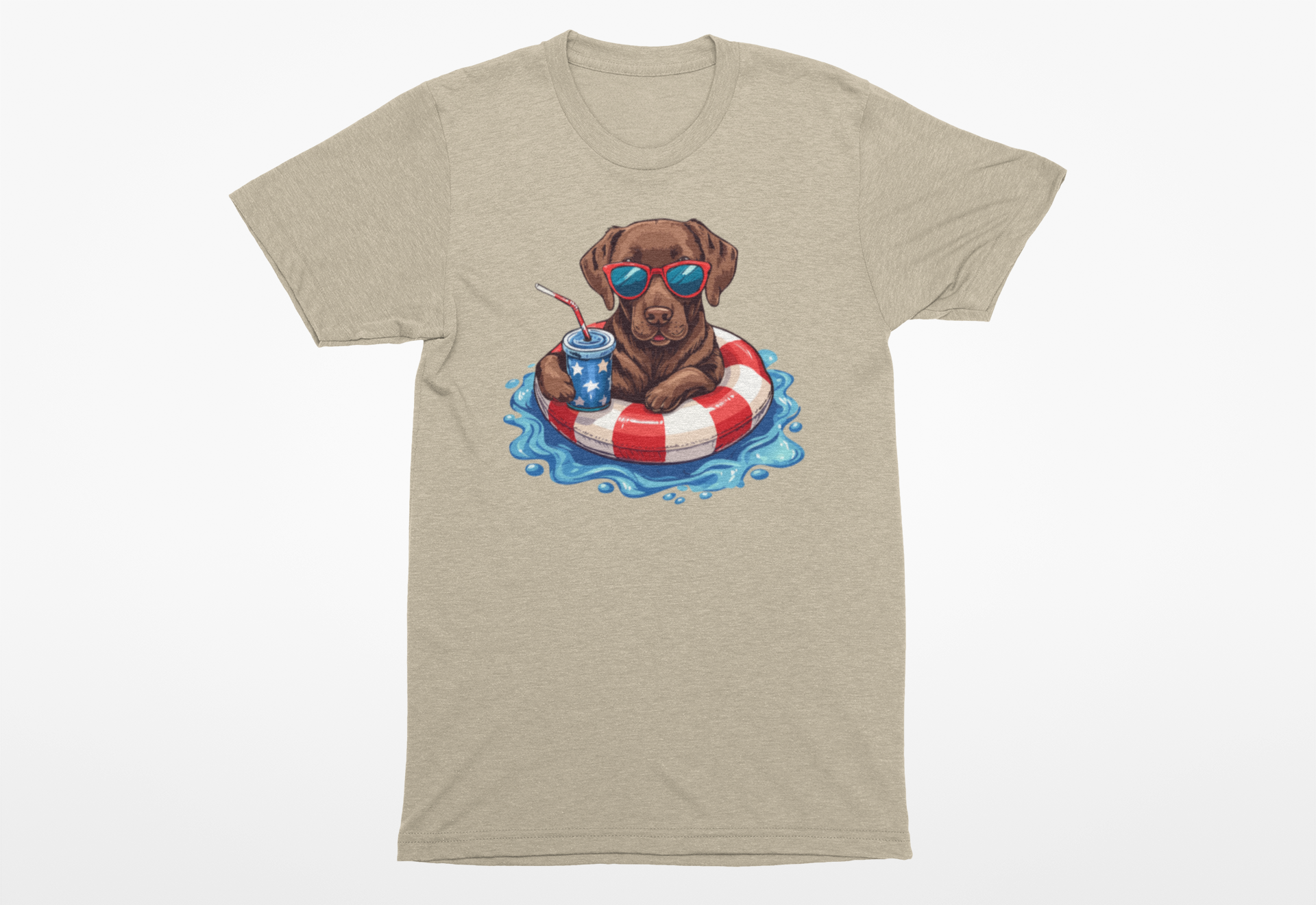 Patriotic Chocolate Lab T-Shirt | Funny Summer Dog Lover Tee for Summer