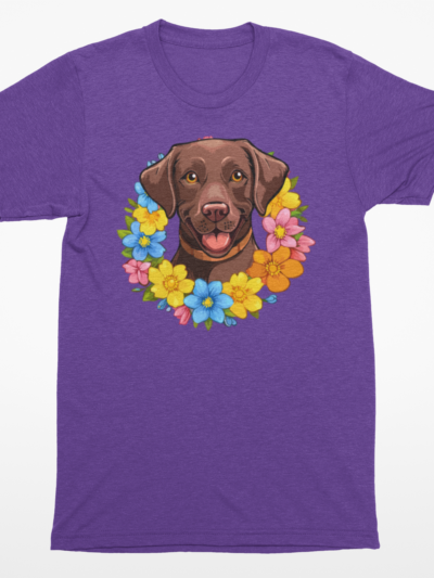 Chocolate Lab Spring Shirt | Floral Dog Lover Tee
