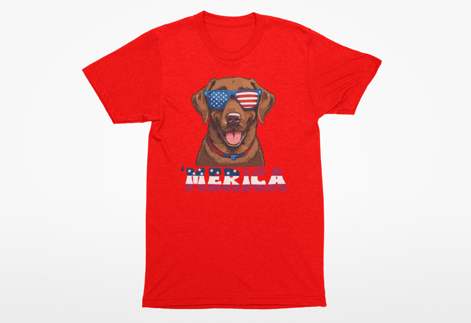 🇺🇸 ’Merica Chocolate Lab T-Shirt | Patriotic Dog Lover Tee 🐶🕶️ - Image 4
