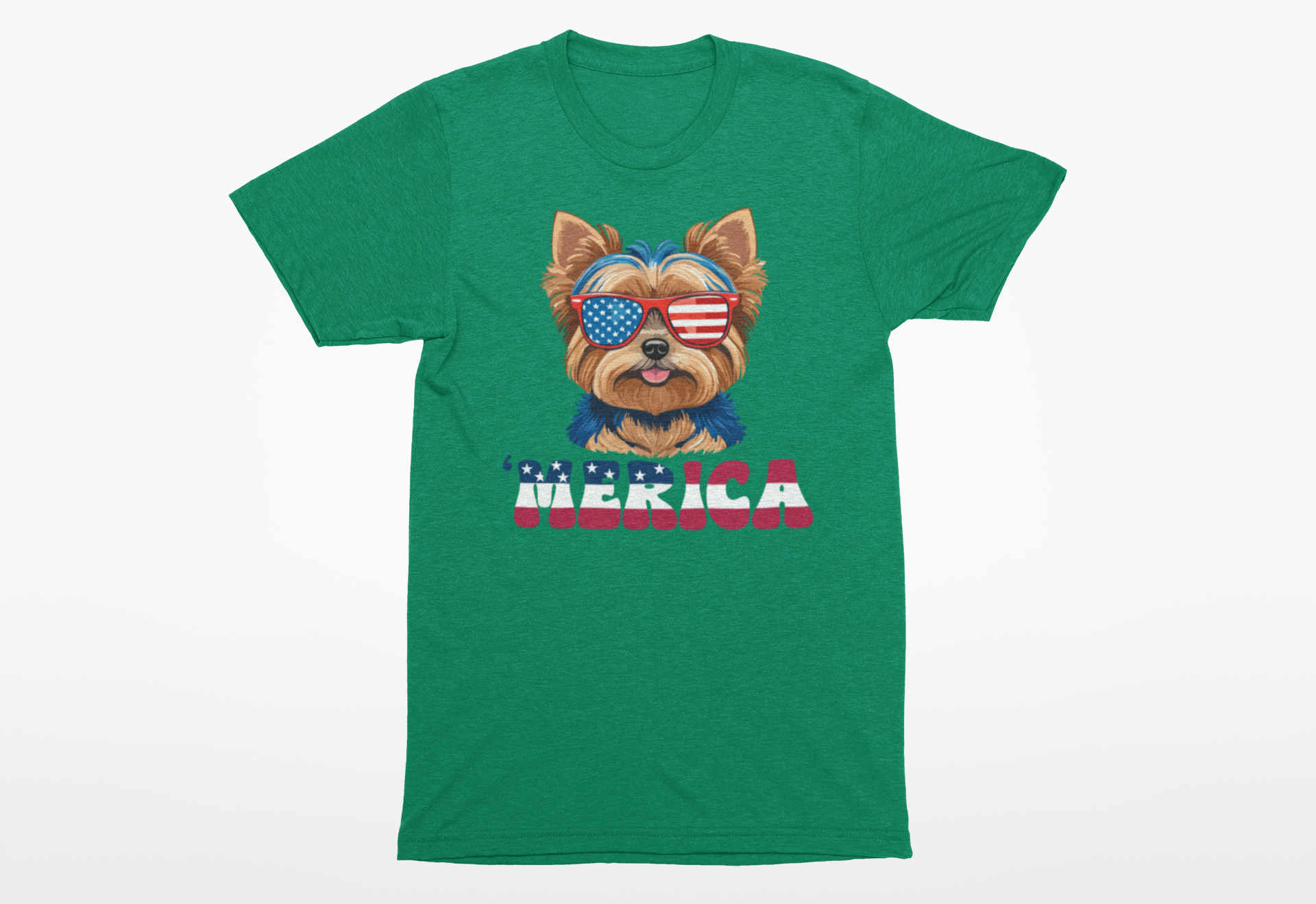 🇺🇸 ’Merica Yorkie T-Shirt | Patriotic Dog Lover Tee 🐶🕶️ - Image 4