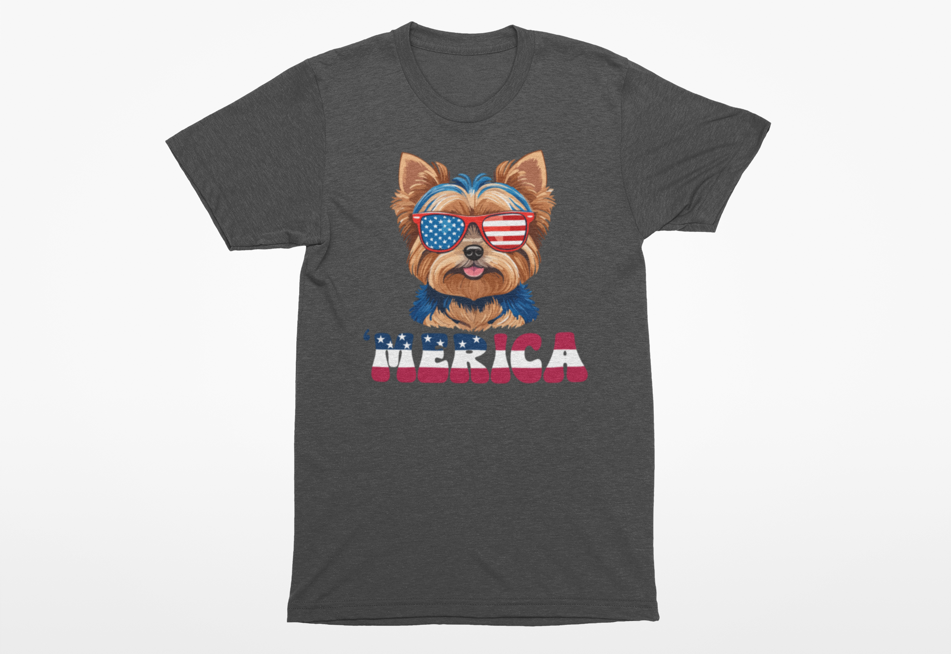 🇺🇸 ’Merica Yorkie T-Shirt | Patriotic Dog Lover Tee 🐶🕶️ - Image 5