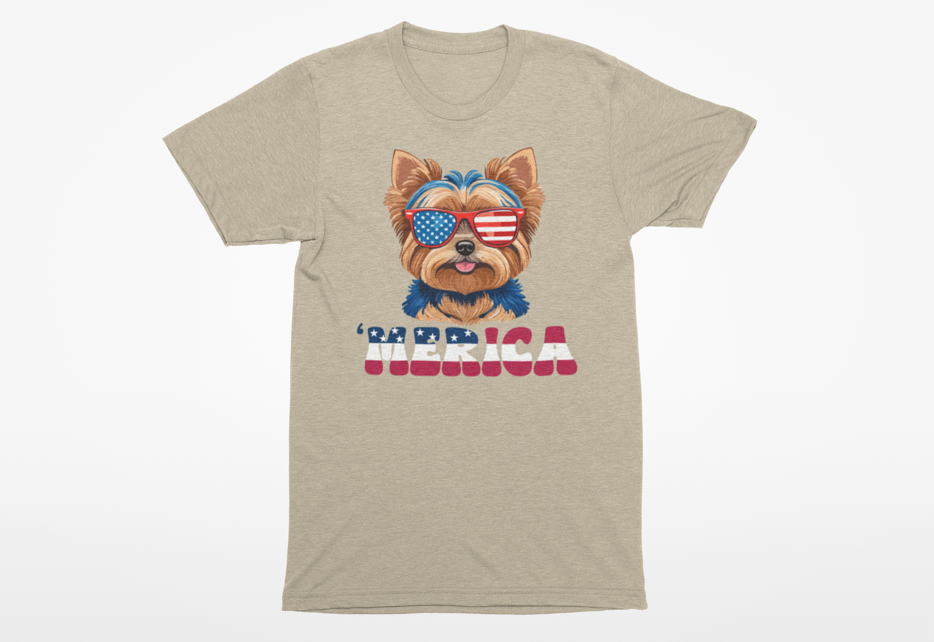 🇺🇸 ’Merica Yorkie T-Shirt | Patriotic Dog Lover Tee 🐶🕶️ - Image 3