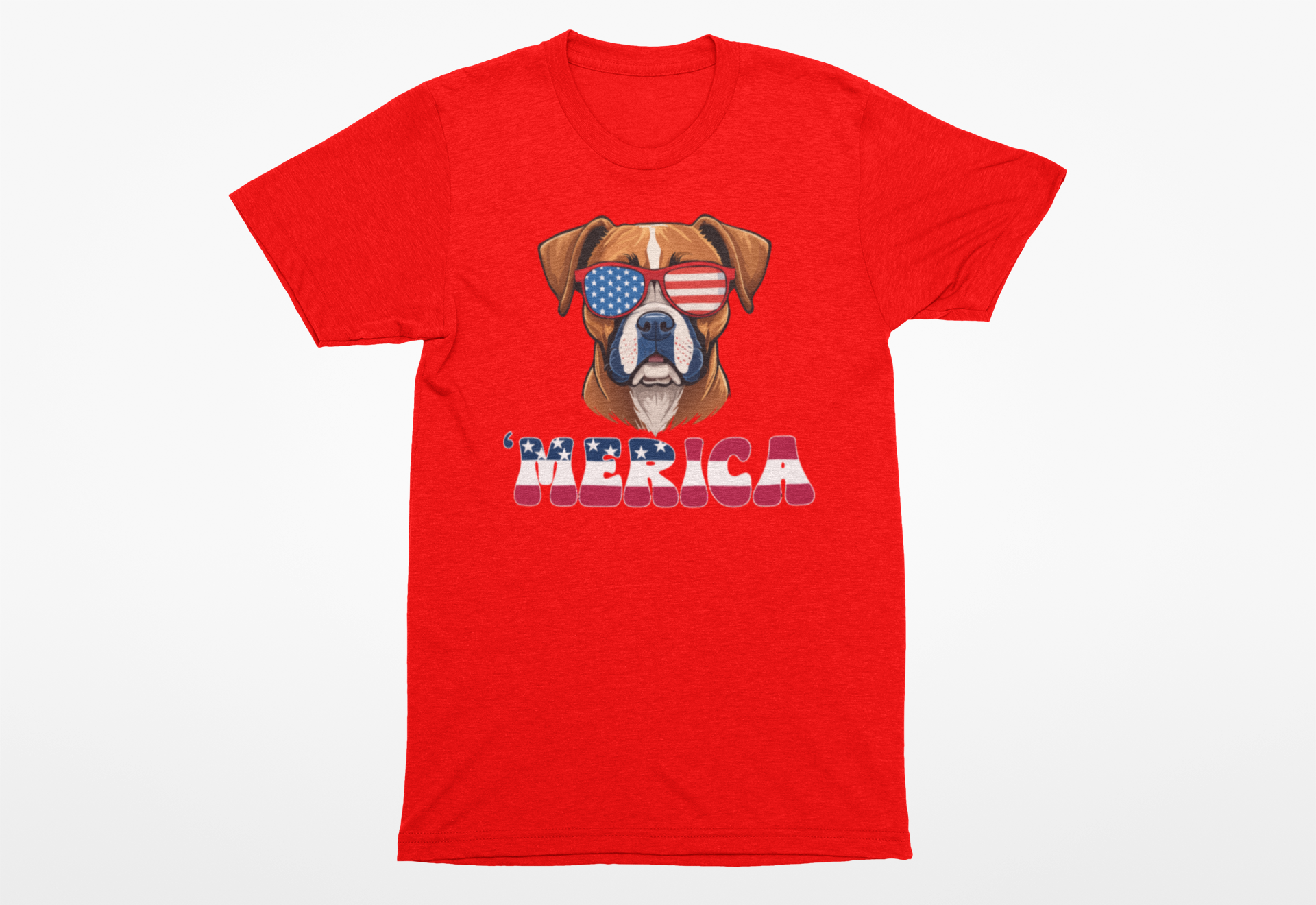 🇺🇸 ’Merica Boxer T-Shirt | Patriotic Dog Lover Tee 🐶🕶️ - Image 2
