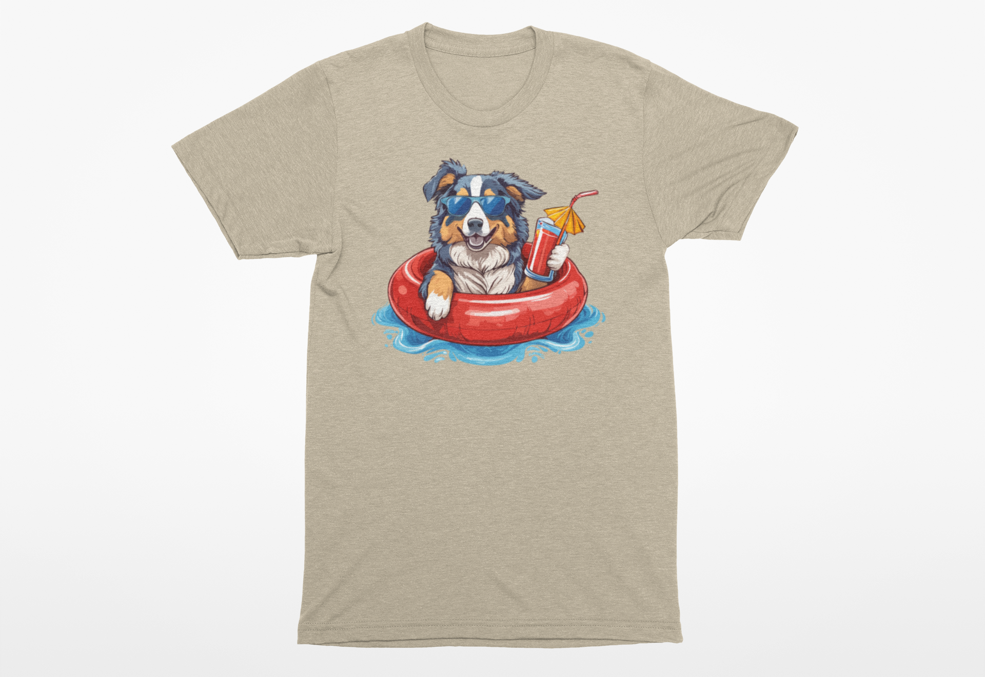 Summer Australian Shepherd T-Shirt | Funny Summer Dog Lover Tee for Summer - Image 2