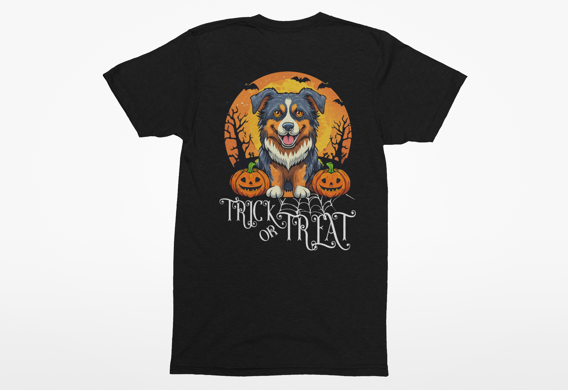Australian Shepherd Trick-or-Treat Tee | Halloween Dog Lover T-Shirt - Image 2