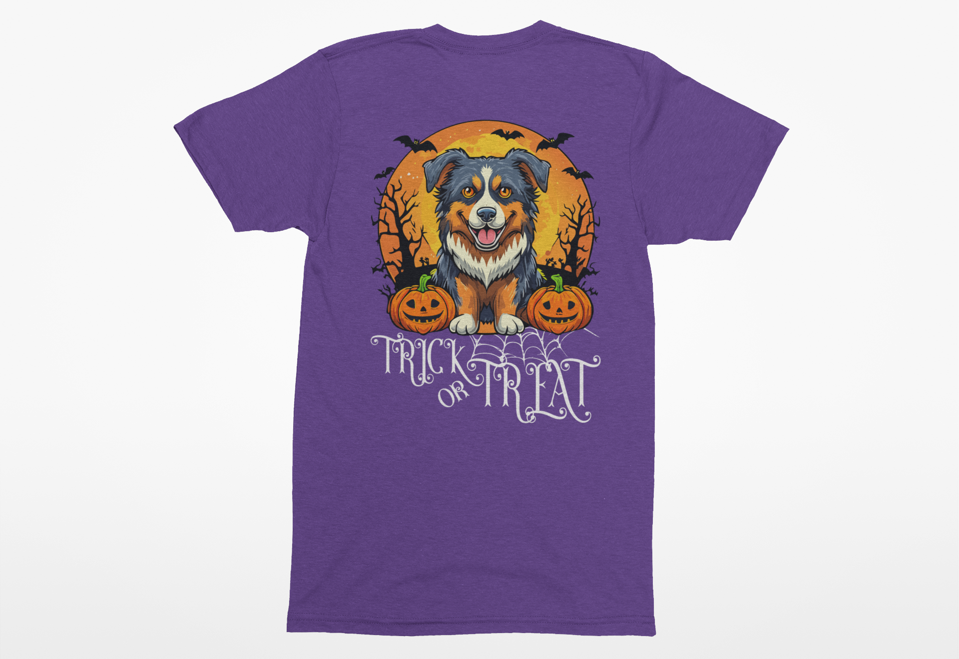 Australian Shepherd Trick-or-Treat Tee | Halloween Dog Lover T-Shirt - Image 3