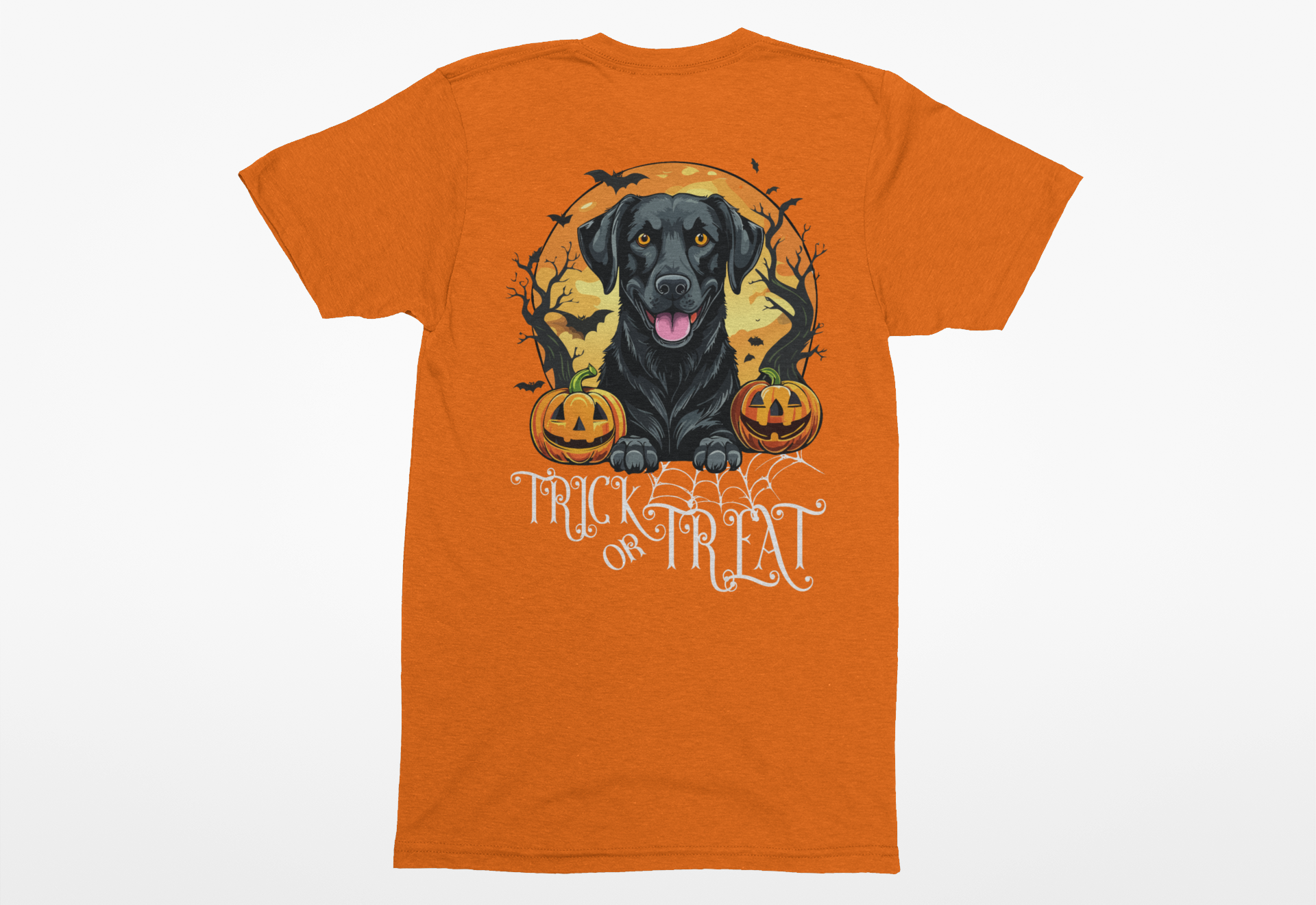 Black Lab Trick-or-Treat Tee | Halloween Dog Lover T-Shirt - Image 2