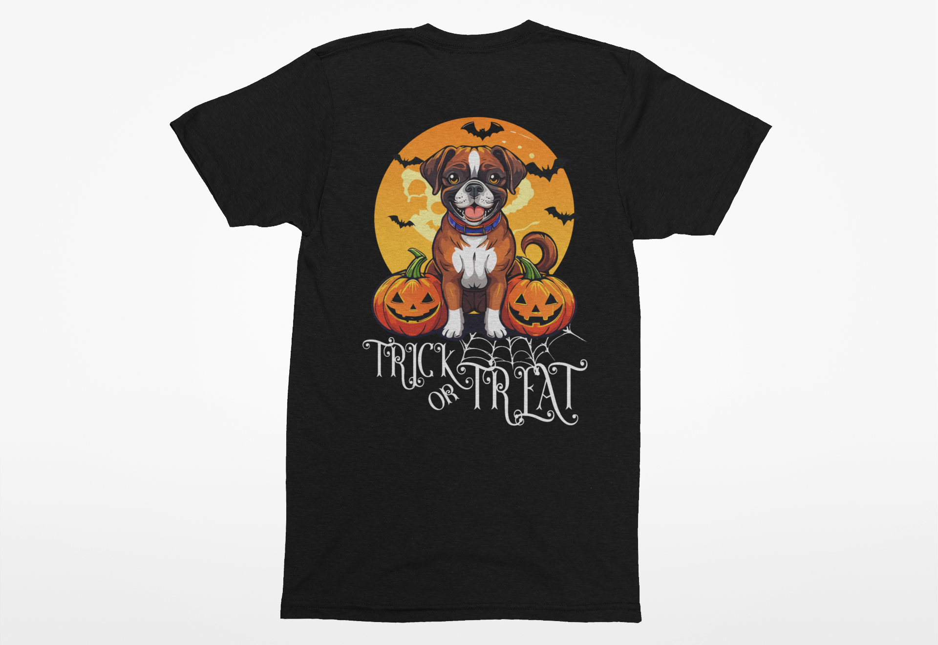 Boxer Trick-or-Treat Tee | Halloween Dog Lover T-Shirt - Image 3