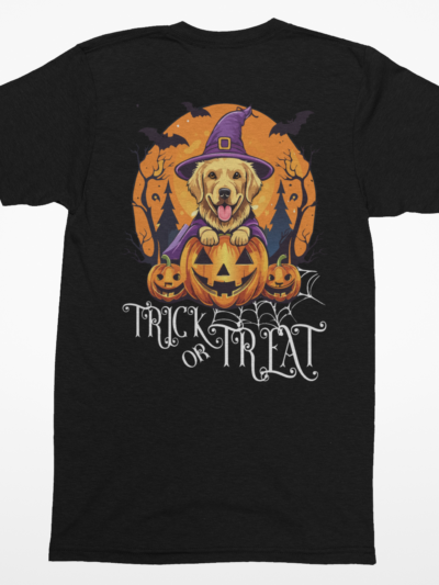Golden Retriever Trick-or-Treat Tee | Halloween Dog Lover T-Shirt