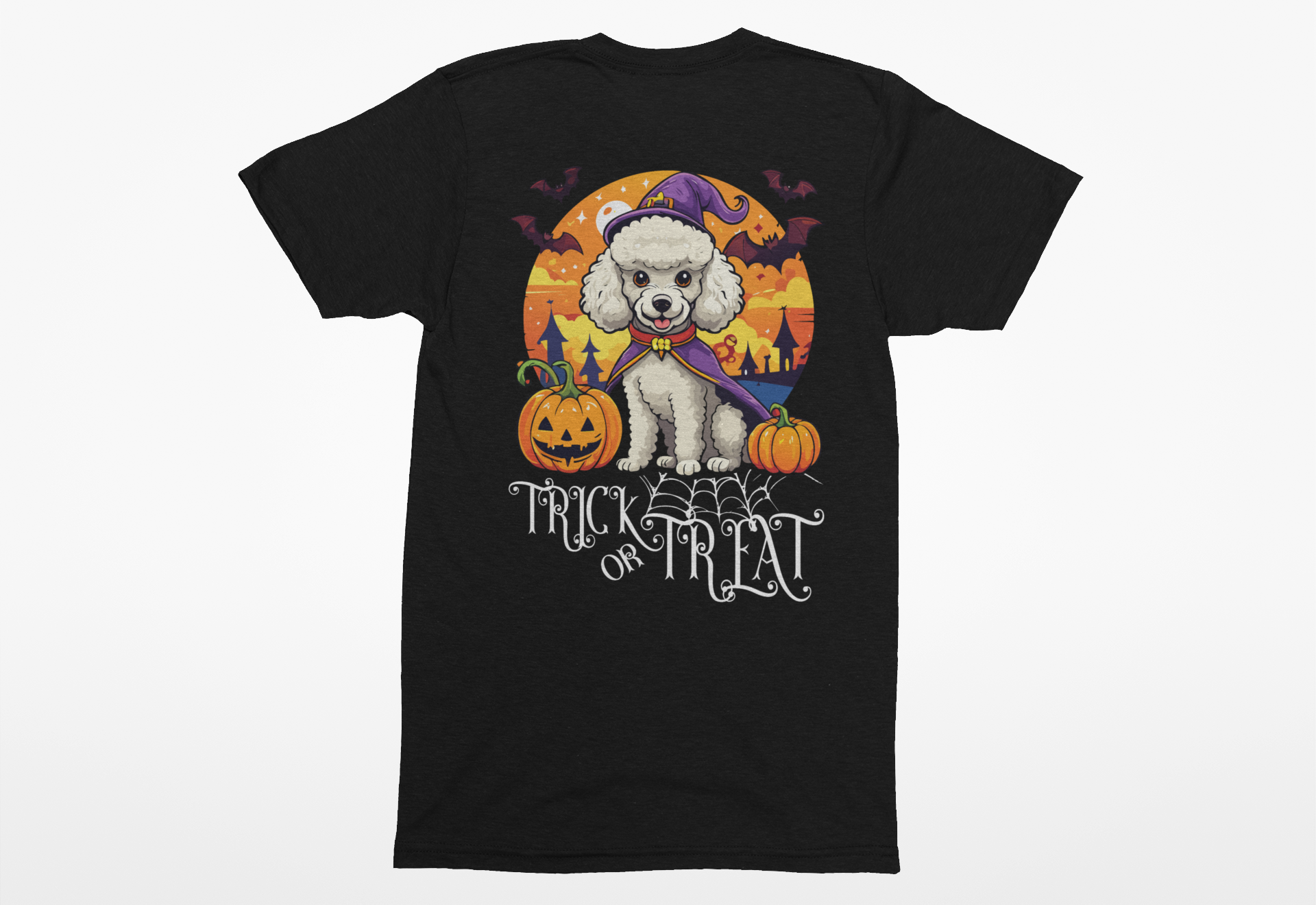 Poodle Trick-or-Treat Tee | Halloween Dog Lover T-Shirt - Image 3